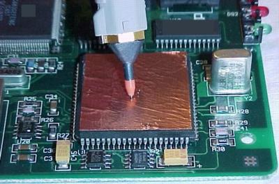 chip with Cu tape and active probe