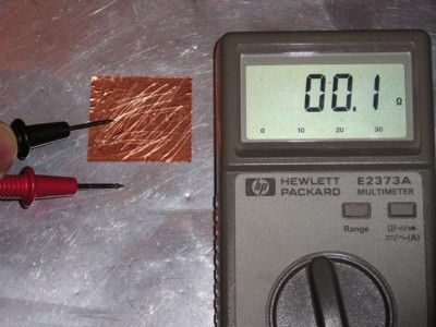 Measuring resistance from foil to metal surface