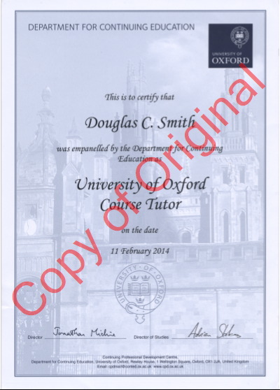 University of Oxford Certificate