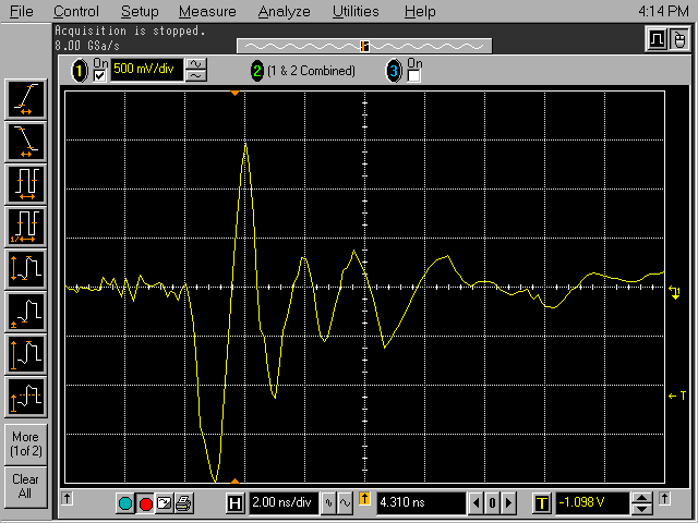 scope plot for E-field left side