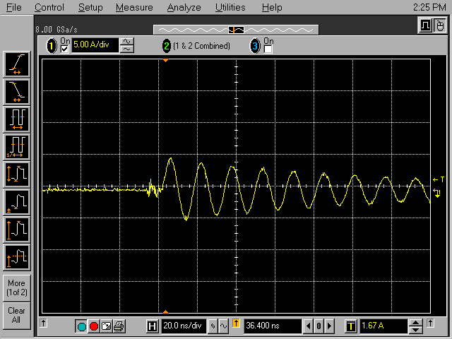 discharge current, with feet