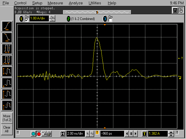 Scope plot of discharge current