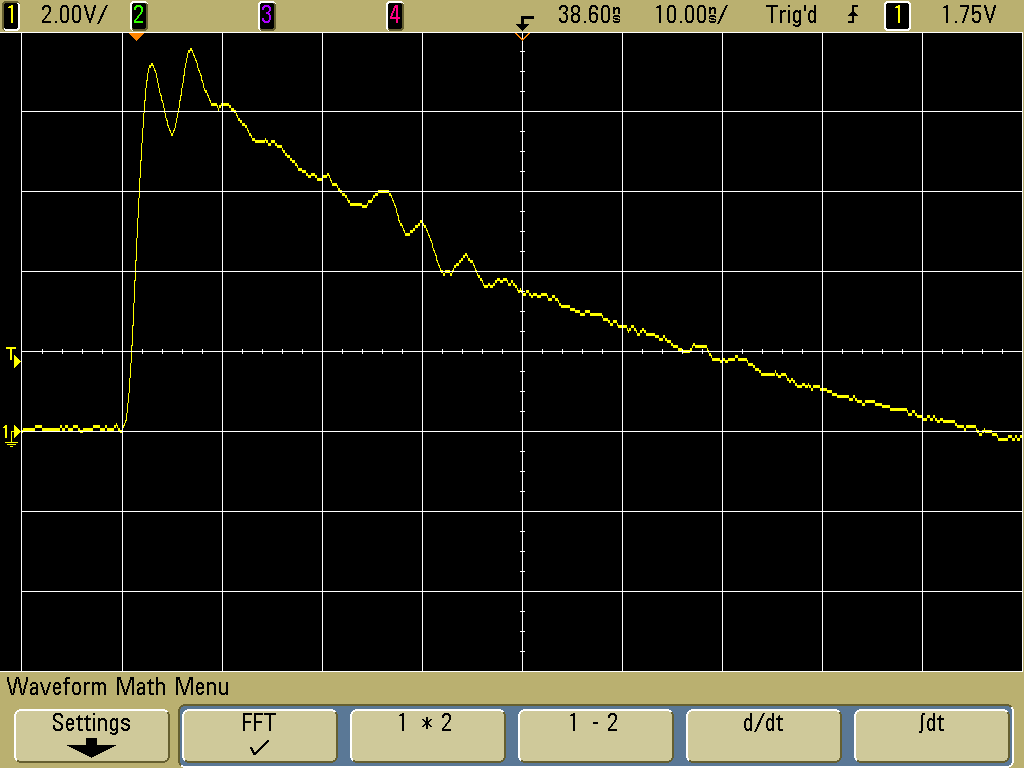 injected voltage plot at 10 ns/div