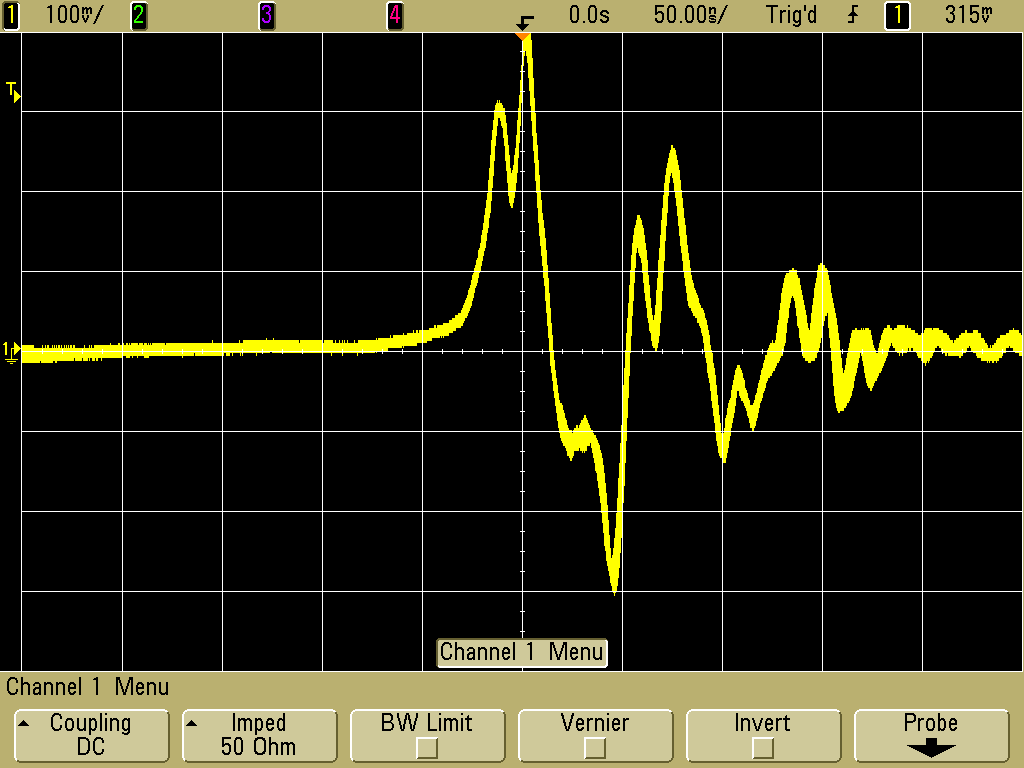 scope plot from pickup loop