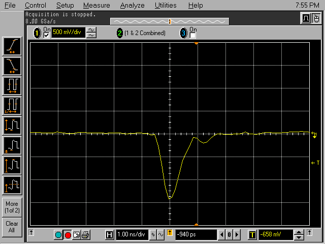 Scope plot of comb generator output