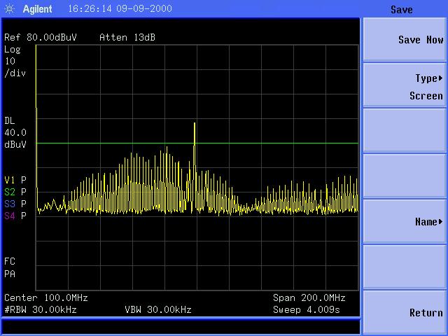 Spectrum plot with 5 foot cable