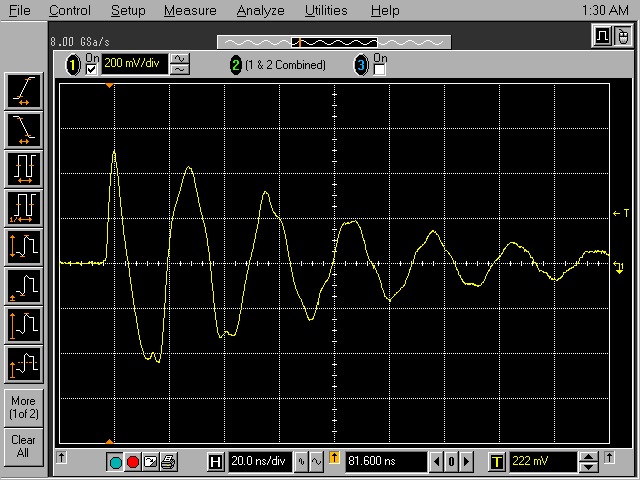 resonance with 360 Ohm damping resistor