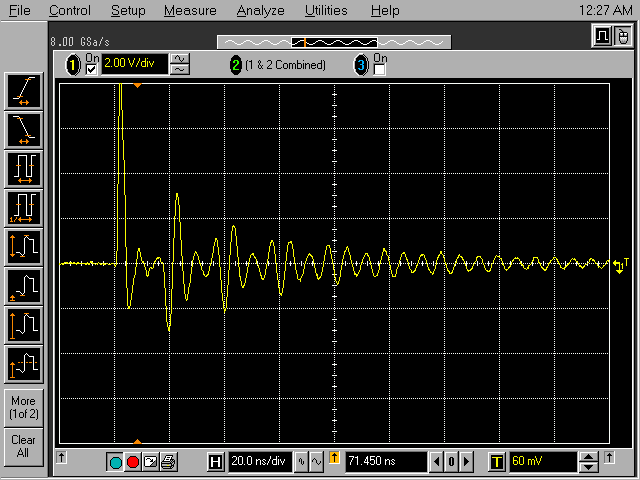 Scope plot of open circuit voltage