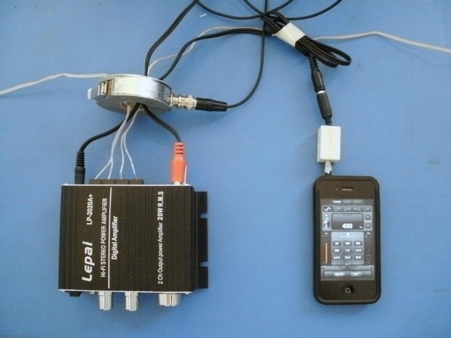 close-up of test setup